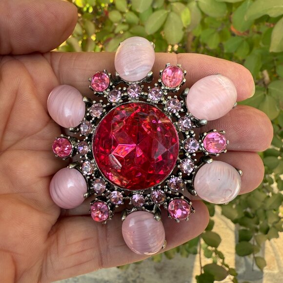 STUNNING GERARD YOSCA VINTAGE BROOCH PENDANT - Picture 3 of 4